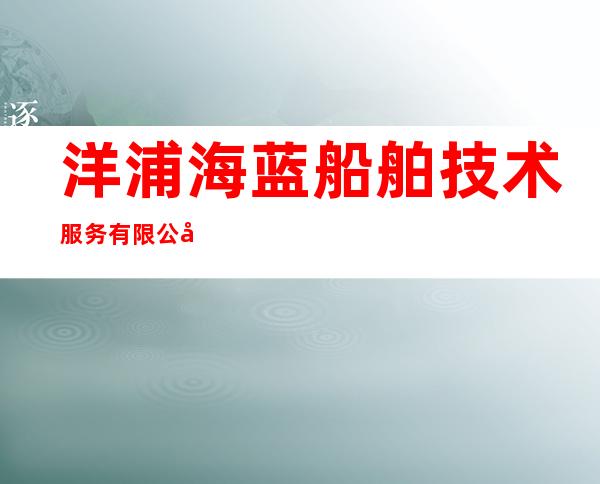 洋浦海蓝船舶技术服务有限公司